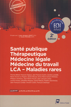 Couverture de l’ouvrage Santé publique - Thérapeutique - Médecine légale - Médecine du travail - LCA - Maladies rares - 2e édition