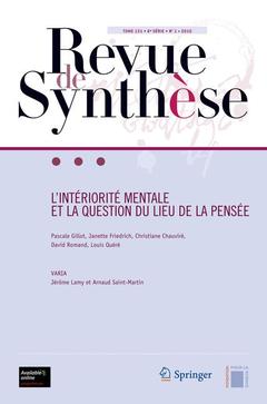 Cover of the book L'intériorité mentale et la question du lieu de la pensée