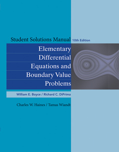 Couverture de l’ouvrage Student Solutions Manual to accompany Boyce Elementary Differential Equations 10e & Elementary Differential Equations with Boundary Value Problems 10e