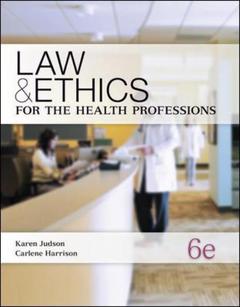 Cover of the book Law & ethics for the health professions