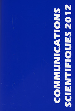 Couverture de l’ouvrage Communications scientifiques 2012
