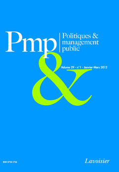 Couverture de l’ouvrage Politiques et management public. Volume 29 N° 1 - Janvier-Mars 2012