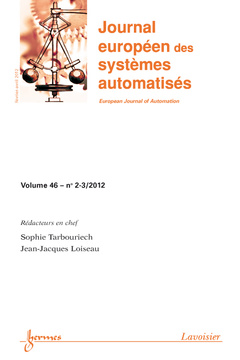 Couverture de l’ouvrage Advances in predictive control and moving horizon estimation (Journal européen des systèmes automatisés Volume 46 N° 2-3/février-avril 2012)