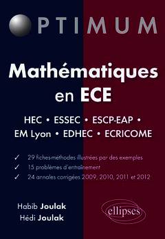 Couverture de l’ouvrage Mathématiques en ECE HEC - ESSEC - ESCP-EAP - EM Lyon - EDHEC - ÉCRICOME