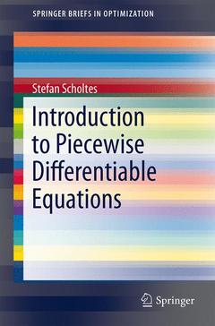 Couverture de l’ouvrage Introduction to Piecewise Differentiable Equations