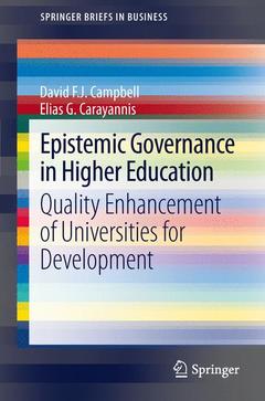 Couverture de l’ouvrage Epistemic Governance in Higher Education