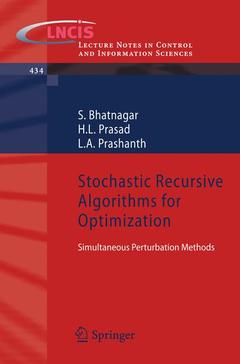 Cover of the book Stochastic Recursive Algorithms for Optimization