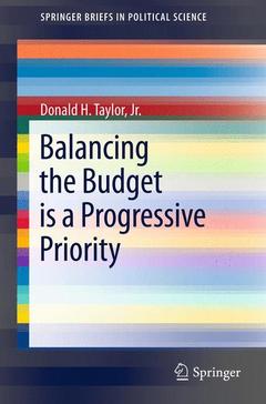 Couverture de l’ouvrage Balancing the Budget is a Progressive Priority