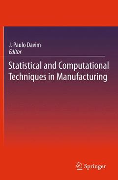 Couverture de l’ouvrage Statistical and Computational Techniques in Manufacturing