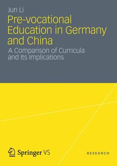Couverture de l’ouvrage Pre-vocational Education in Germany and China