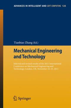 Couverture de l’ouvrage Mechanical Engineering and Technology