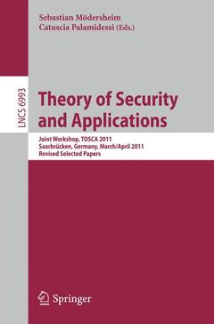 Couverture de l’ouvrage Theory of Security and Applications