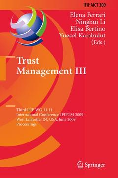 Couverture de l’ouvrage Trust Management III