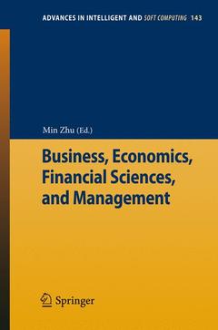 Couverture de l’ouvrage Business, Economics, Financial Sciences, and Management
