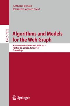 Couverture de l’ouvrage Algorithms and Models for the Web Graph