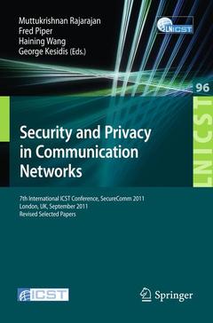 Couverture de l’ouvrage Security and Privacy in Communication Networks