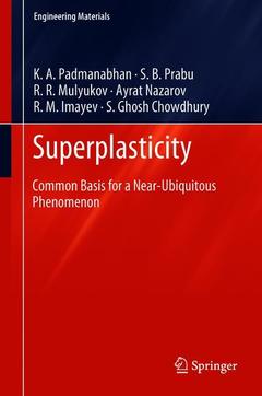 Couverture de l’ouvrage Superplasticity