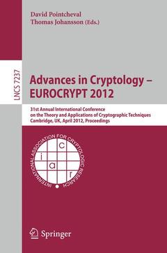 Couverture de l’ouvrage Advances in Cryptology - EUROCRYPT 2012