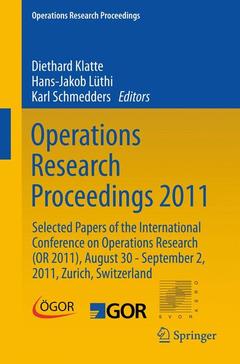 Cover of the book Operations Research Proceedings 2011