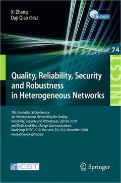 Couverture de l’ouvrage Quality, Reliability, Security and Robustness in Heterogeneous Networks