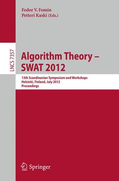 Couverture de l’ouvrage Algorithm Theory -- SWAT 2012