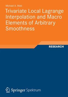 Cover of the book Trivariate Local Lagrange Interpolation and Macro Elements of Arbitrary Smoothness