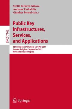 Cover of the book Public Key Infrastructures, Services and Applications