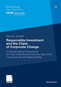 Cover of the book Responsible investment and the claim of corporate change