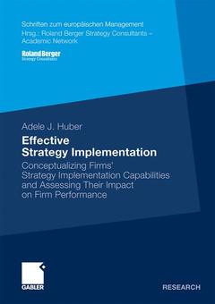 Couverture de l’ouvrage Effective strategy implementation