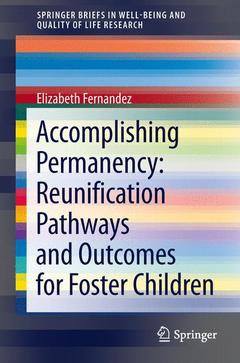 Couverture de l’ouvrage Accomplishing Permanency: Reunification Pathways and Outcomes for Foster Children