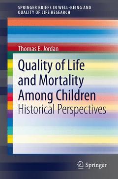 Couverture de l’ouvrage Quality of Life and Mortality Among Children