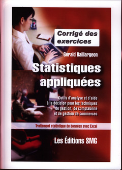 Cover of the book Statistiques appliquées - Corrigé des exercices -