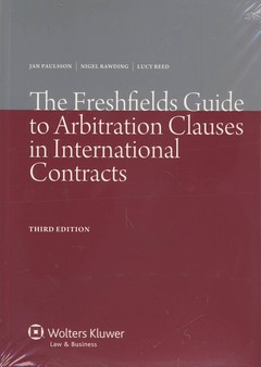 Couverture de l’ouvrage The Freshfields Guide to Arbitration Clauses in International Contracts