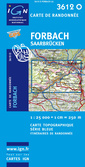 Couverture de l'ouvrage Carte IGN série bleue au 1/25.000 réf 3612O - Forbach Saarbrücken 