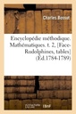 Couverture de l'ouvrage Encyclopédie méthodique. Mathématiques. t. 2, [Face-Rudolphines, tables] (Éd.1784-1789)