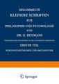 Couverture de l'ouvrage Gesammelte Kleinere Schriften zur Philosophie und Psychologie