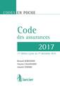 Couverture de l'ouvrage Code des assurances 2017