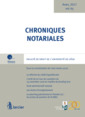 Couverture de l'ouvrage Chroniques notariales - Volume 65