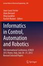 Couverture de l'ouvrage Informatics in Control, Automation and Robotics