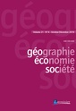Couverture de l'ouvrage Géographie, économie, société - Volume 21 N° 4 - Octobre-Décembre 2019