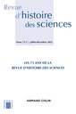 Couverture de l'ouvrage Revue d'histoire des sciences 2/2022