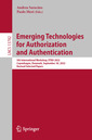 Couverture de l'ouvrage Emerging Technologies for Authorization and Authentication