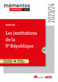 Couverture de l'ouvrage Les institutions de la Ve République