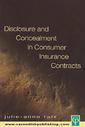 Couverture de l'ouvrage Disclosure and Concealment in Consumer Insurance Contracts