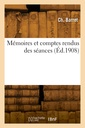 Couverture de l'ouvrage Mémoires et comptes rendus des séances