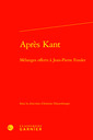 Couverture de l'ouvrage Après Kant