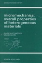 Couverture de l'ouvrage Micromechanics: Overall Properties of Heterogeneous Materials