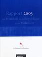 Couverture de l'ouvrage Rapport 2003 au Président de la République et au Parlement (Le Médiateur de la République)