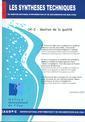 Couverture de l'ouvrage Gestion de la qualité (Les Synthèses techniques du service national d'information et de documentationsur l'eau, EN 04-2)