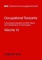 Couverture de l'ouvrage Occupational toxicants: critical data evaluation for MAK & classification of carcinogens vol 14